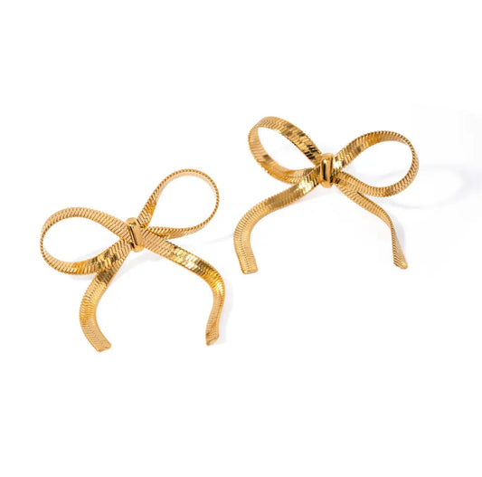 Bowknot chain 18k gold plated